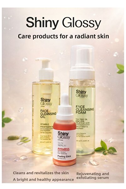 Shiny Glossy By Pürnatura مجموعة العناية بالبشرة ShinyGlossy المكونة من 3 قطع...