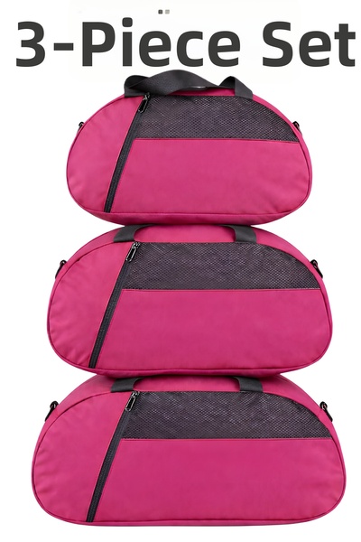 KAFF 3-Piece D Pink Suitcase Front Pocket Adjustable Shoulder Strap Hand Trav...