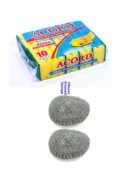 OEM اسفنجة أطباق مموجة عبوة اقتصادية 10 قطع سهلة التنظيف 2 قطعة سلك أطباق هدية