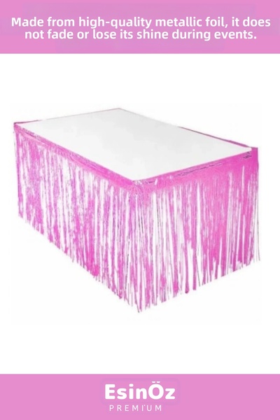 EsinÖz # Table Decoration Special Birthday Gender Reveal Party Sparkly Pink Girl/Boy Tasseled Table Decoration Skirt 70X250
