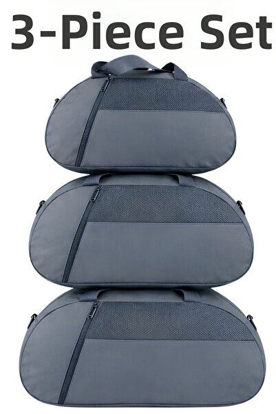 KAFF Gray 3-Piece Set D Luggage with Front Pocket, Adjustable Shoulder Strap,...