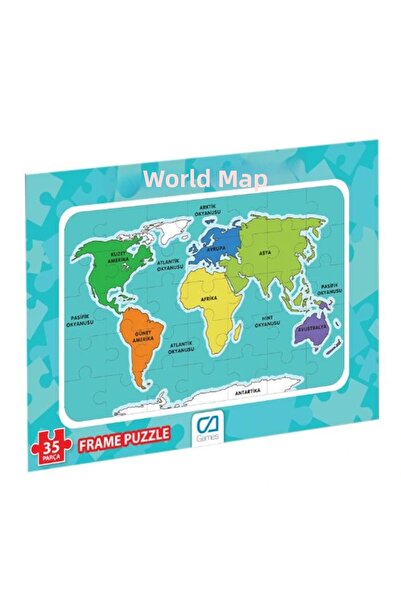 NW NessiWorld لغز خريطة العالم بإطار 35 قطعة