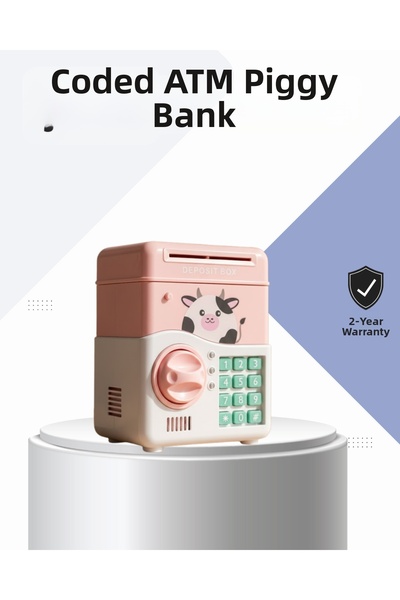 FREEDOM STOREE صندوق نقود إلكتروني وردي اللون يعمل بالرمز السري وسحب النقود ت...