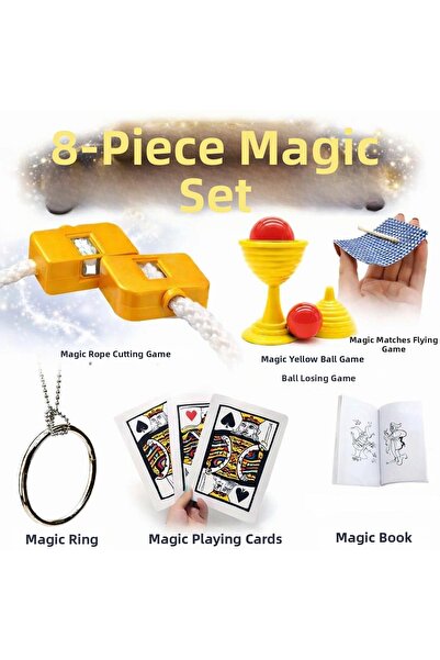 MericLine 8-Piece Magic Set (Match, Notebook, Ring, Cup, String, 3-Piece Card)