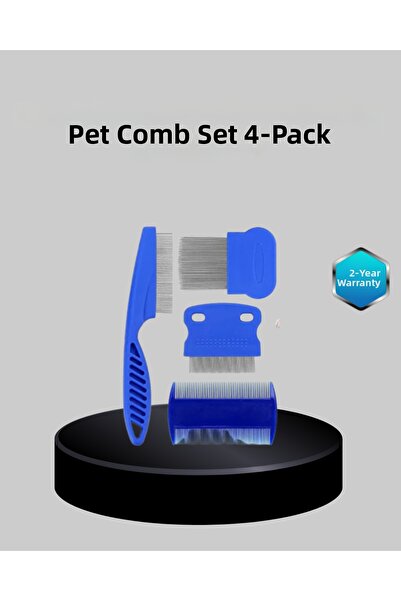 Lisinya Pet Hair Grooming Kit – 4-Piece Stainless Steel and Eco Plastic, Easy...