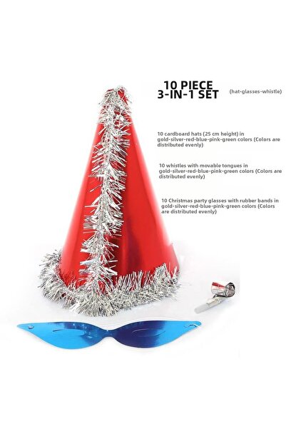 partidolu Set de 3 pălării de carton pentru Anul Nou și petrecere 10 buc