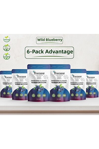 Freezeva 6 عبوات من التوت البري المجفف بالتجميد (6×20 جرام)
