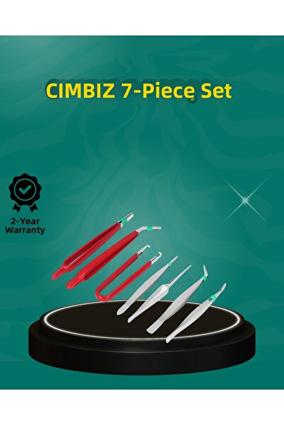 CT STONES مجموعة ملاقط حساسة مضادة للكهرباء الساكنة مكونة من 7 قطع ذات طرف غي...