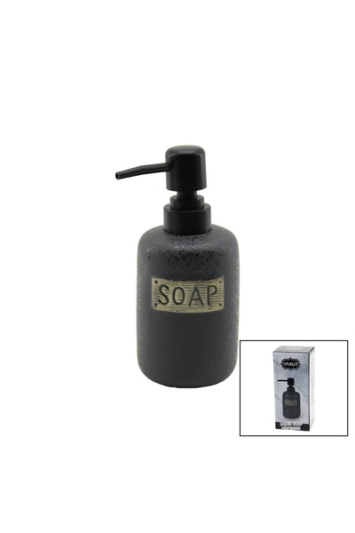 OEM Short Anthracite Gray - Matte Pattern Ceramic Liquid Soap Dispenser (4457)