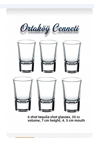 ORTAKÖY CENNETİ 6-Pack Boston Shot Glasses-35 Cc Volume 7 cm Length 4.5 cm Mo...