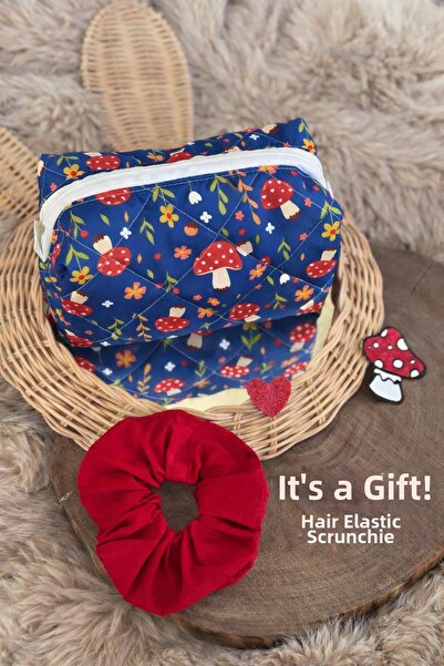 zevonna Mushroom Model Makeup Bag, Travel Type Functional Bag, Pen Holder (wi...