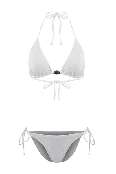 Trendyol Collection Σετ μπικίνι κανονικής μέσης με αξεσουάρ και τριγωνικό κάλ...