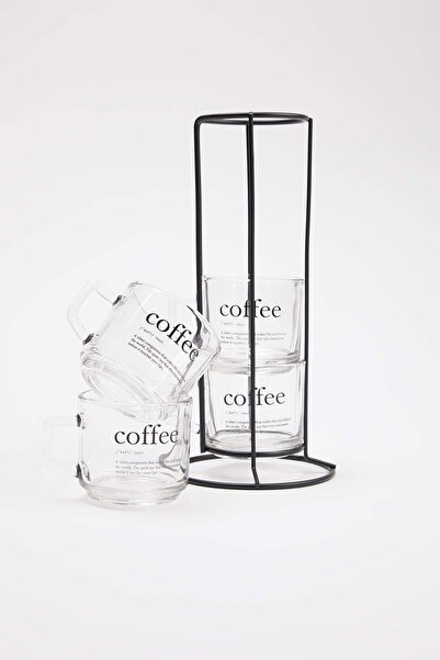 TRENDYOLMİLLA HOME طقم مطبوع أكواب معدنية مع حامل معدني TPHSS26UP00007