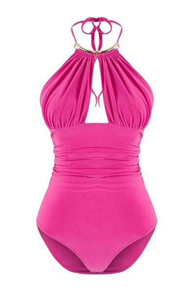 Trendyol Collection Body de petrecere cu șnur și detalii accesorii fucsia TPR...