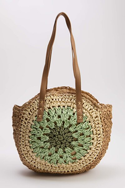 TRENDYOL SHOES Geantă de umăr rotundă de mărime medie pentru femei, tricotată...