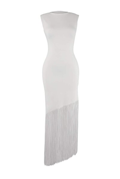 Trendyol Collection Rochie elegantă/de seară tricotată cu detalii cu ciucuri,...