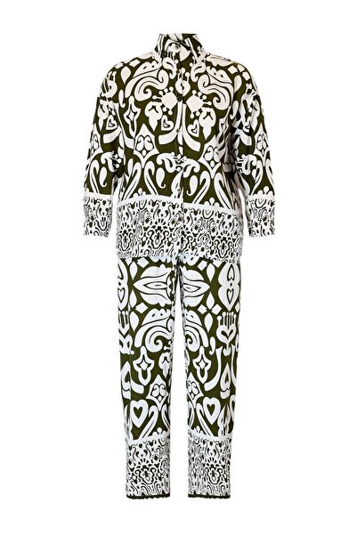 Trendyol Curve Khaki Woven Plus Size Top - Bottom Set