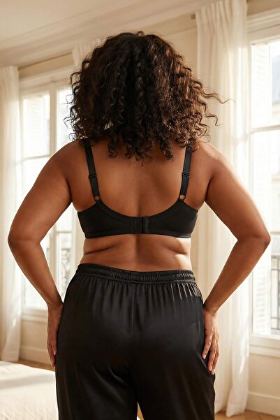 Trendyol Curve Black Stone Padded Plus Size Bra Tbbss26Cw00001