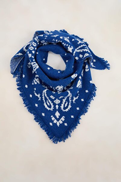 Trendyol Collection μπλε κοβαλτίου Με σχέδιο Πλεκτό Μεγάλο Σάλι TWOAW26SL00004