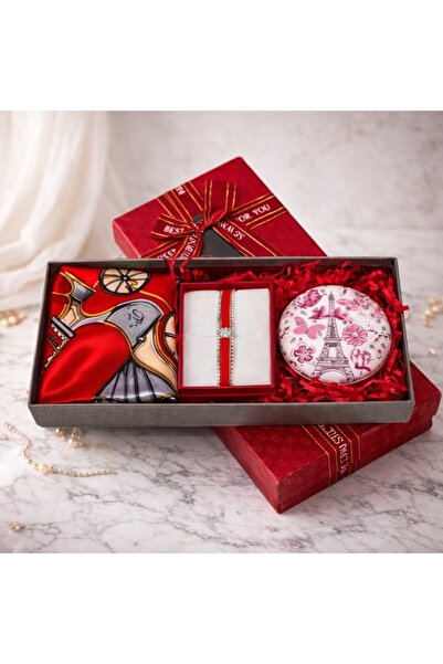 velve Pachet Epso, oglinda, cutiuta cu bratari, esarfa dama, in cutie cadou, ...