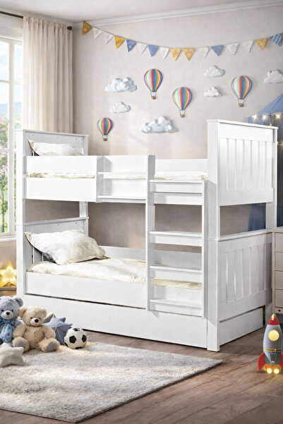 Moderniya Mobilya Ranza,santra 3'lü Beyaz Yavrulu Ayrılabilir Yüksek Kalite P...