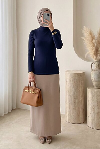 Modamorfo High Collar Long Sleeve Undershirt Blouse -Laci