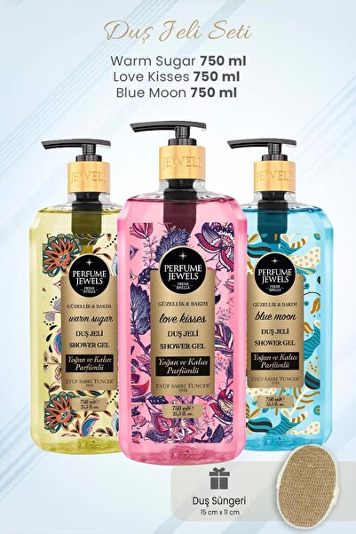Eyüp Sabri Tuncer Shower Gel Set Warm Sugar, Love Kisses, Blue Moon 750 ml an...
