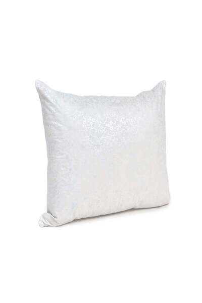 CLEAN KISSEN Goose Down and Feather Pillow with Print, 60 x 60 cm, White
