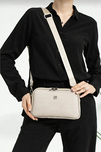 Just Polo حقيبة كتف نسائية بحزام قابل للتعديل بلون الحجر - 4023