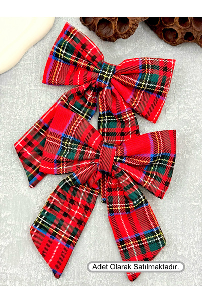 Tgc Aksesuar Πόρπη Πρωτοχρονιάς με αυτόματο κλιπ με καρό σχέδιο