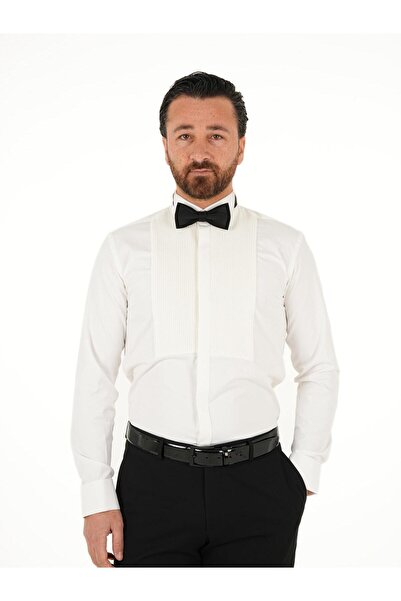 PAREZ Erkek Premium Slim Fit Ata Yaka Piliseli Gömlek