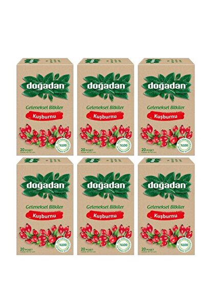 Doğadan شاي ثمر الورد 20 قطعة × 6 قطع