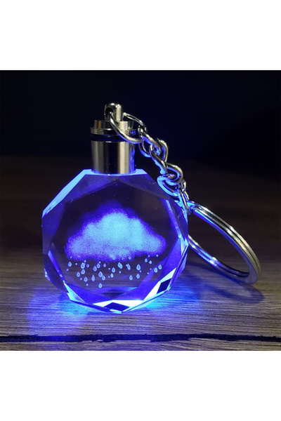 Skygo سلسلة مفاتيح متغيرة الألوان بتصميم سحابة المطر