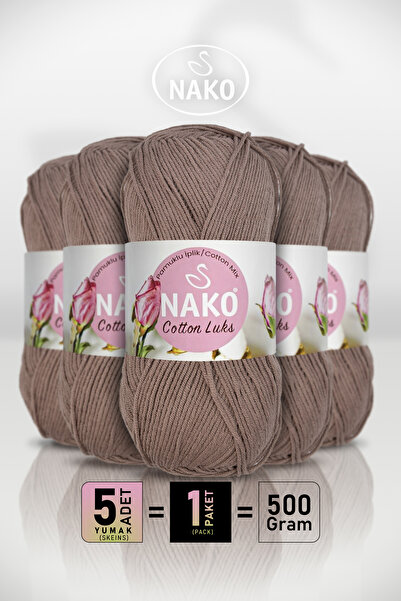 NAKO Cotton Lüx - 97583 Kapiçino - 5 Pack - 100Gr/330M - Cotton Cardigan Vest...