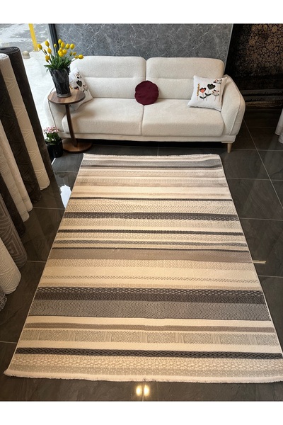 Merinos Halı Recycle 38433-665 Salon Halısı İskandinav Tarz Düz Modern Bohem ...