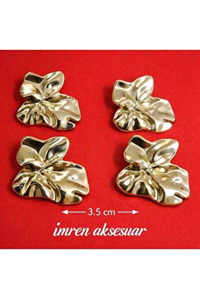 İMREN AKSESUAR Z.A.R.A modeli Yaprak desenli üstü kırısık gold tasarım büyük ...