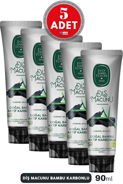 Eyüp Sabri Tuncer معجون أسنان بامبو كاربون 90 مل × 5 قطع