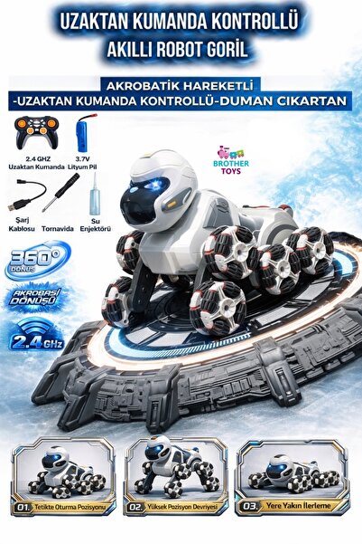 Brother Toys Buhar Çıkaran 8 Tekerlekli Full Fonksiyon Şarjlı Akrobat Uzaktan...