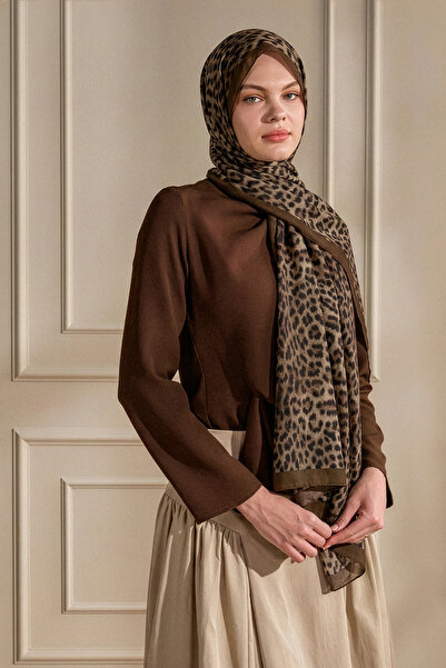 Wega Moda Leopar Desenli Bambi Pamuk Şal – Soft Dokulu Kadın Şal