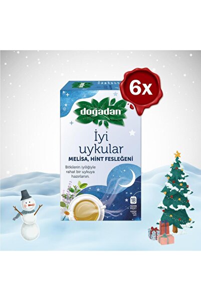 Doğadan حزمة عيد الميلاد: شاي النوم الجيد بالميليسا والريحان الهندي × 6