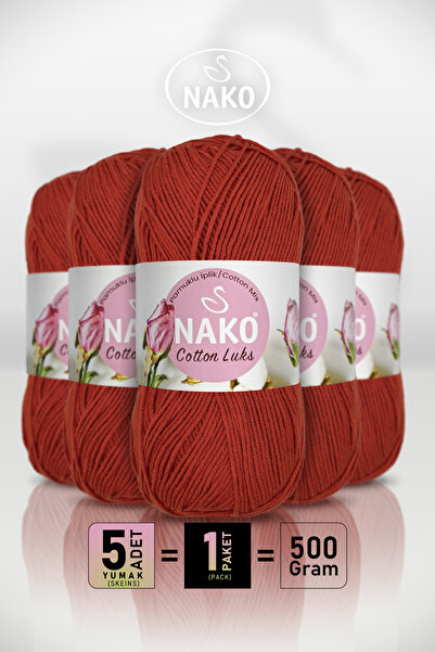 NAKO Cotton Lüx - 97592 Kiremit - 5-Pack - 100Gr/330M - Cotton Cardigan Vest ...