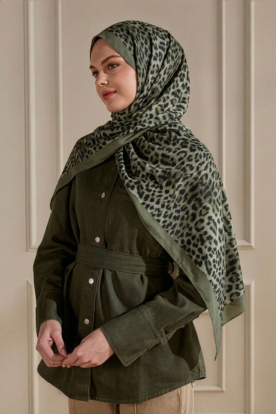 Wega Moda Leopar Desenli Bambi Pamuk Şal – Soft Dokulu Kadın Şal