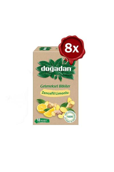 Doğadan شاي الأعشاب بالزنجبيل والليمون × 8 قطع