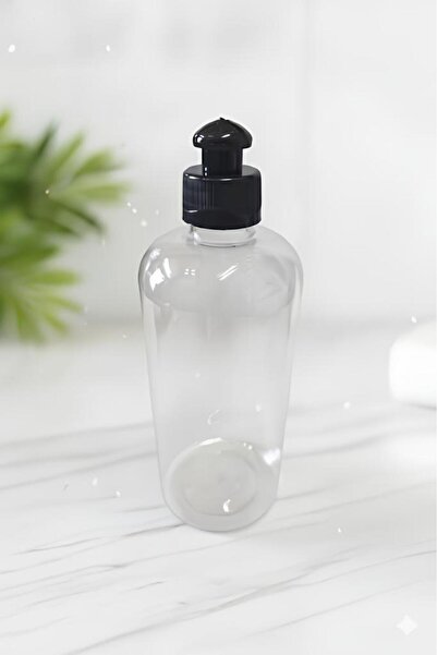 ASAFRİ 1 Adet Boş PUSH Kapaklı Plastik Şişe 500 ml Şeffaf