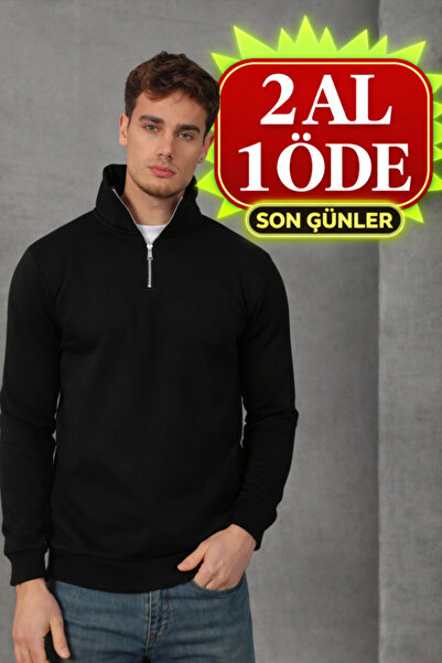 COTTONLAB Unisex Relax Fit Rahat Kesim Yumuşak Dokulu İçi Polarlı Yarım Fermu...