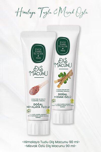 Eyüp Sabri Tuncer Diş Macunu Himalaya Tuzlu 90 ml ve Karanfil Özlü 90 ml