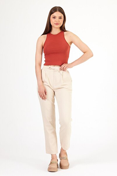 ihraç pazarı Linen Trousers - Waist Laced Design