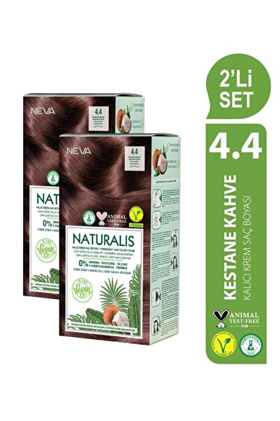 NEVA NATURALIS Amonyaksız 2'Lİ SET 4.4 KESTANE KAHVE Kalıcı Krem Saç Boyası S...