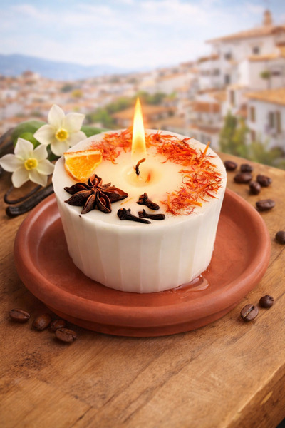 Nil Mum Coffee Vanilla | Kahve & İspanyol Vanilyası Aromalı Doğal Mum (Mumluk...