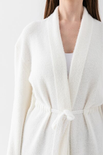 Butik Kadın Yumoş kemerli angora hırka